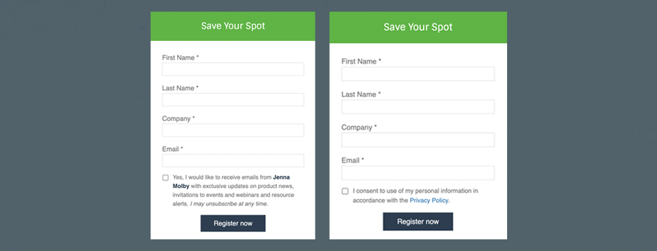 sign up form